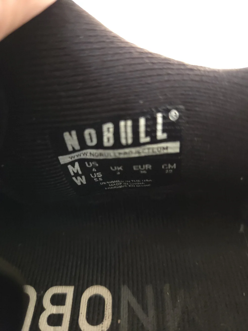 NOBULL Women's Low Top Outwork Black Athletic Shoes with White Midsole 5.5